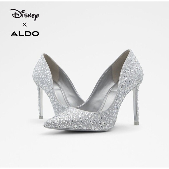 Aldo Shoes - Disney x ALDO Stessy 100 Silver Rhinestone Crystal Stiletto Pumps Heels Sz 8 US